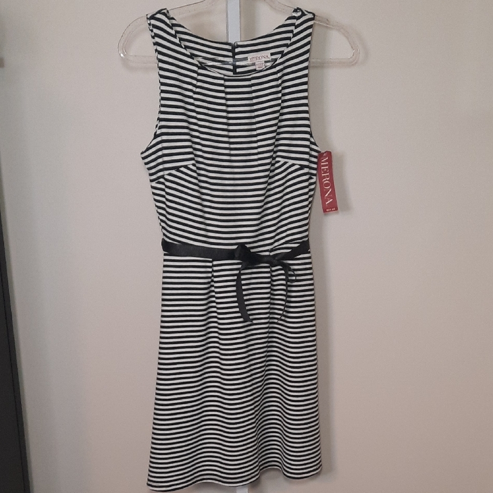 Merona Women's Black and White Striped Sleeveless Dress